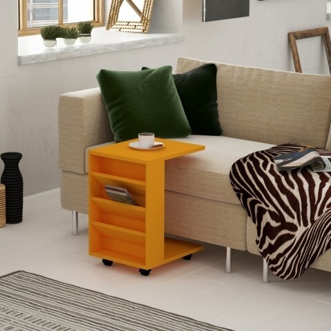 Masuta pentru living, Homitis, Section - Mustard, 35x42x54 cm