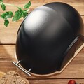 Cutie pentru paine Darvin, Homla, 37x26x22 cm, plastic/bambus, negru/natur