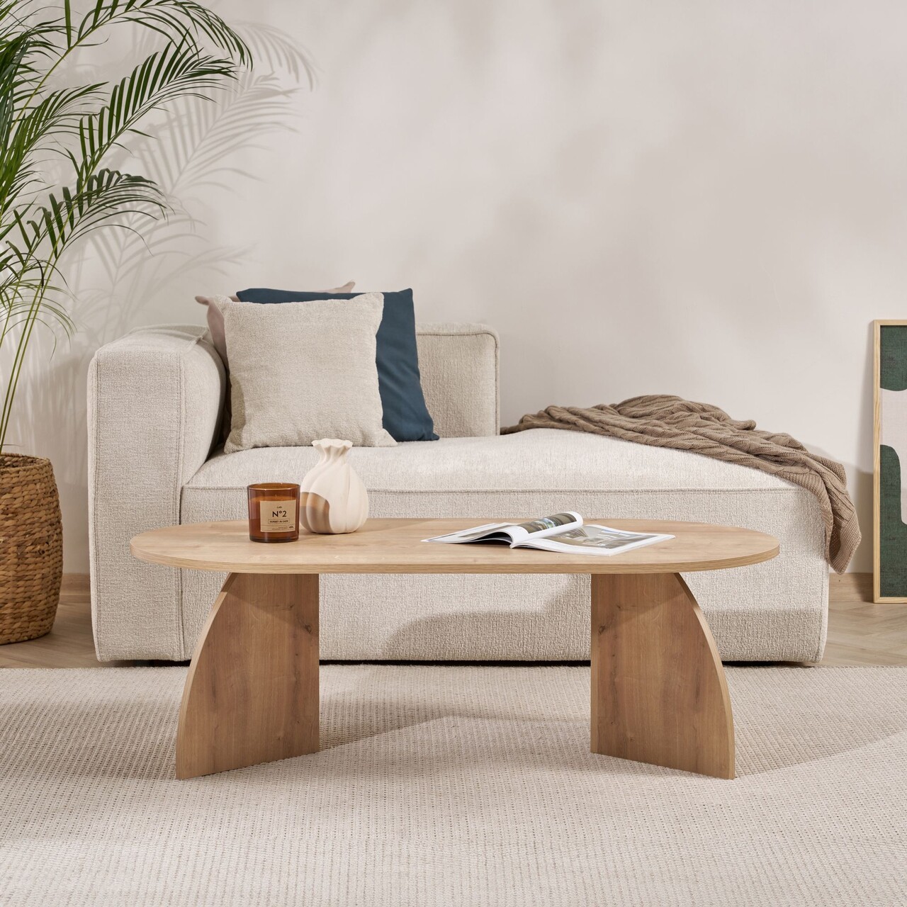 Masuta de cafea, Nordure, Melina, 120x40x60 cm, Maro - imagine 2