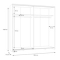 Dulap pentru haine Jolite, Pakoworld, cu 2 usi, 190x61x190.5 cm, PAL melaminat, alb/maro