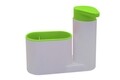 Organizator pentru chiuveta 2in1 Bedora, plastic, alb/verde