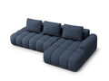 Coltar extensibil dreapta 3 locuri, Linz, Cosmopolitan Design, 275x142x84 cm, cotiera stanga, tesatura structurata, albastru inchis
