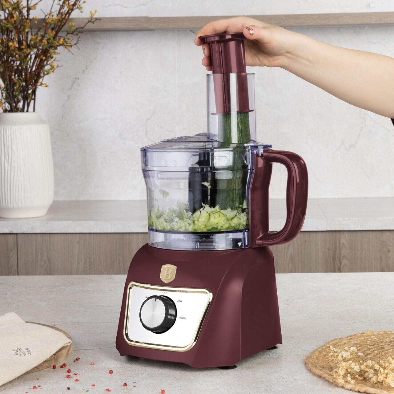 Set blender 8 in 1 Berlinger Haus, Leonardo, 500W, inox/plastic, visiniu mat - imagine 3