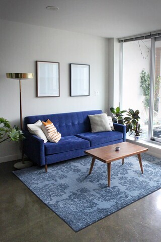 Covor, Folk Chenille, 140x190 cm, Poliester, Albastru