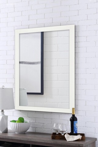 Oglinda decorativa, Leona, Framed, 40x55 cm, Plastic, Alb