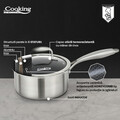 Cratita cu capac Titanium3, Cooking by Heinner, 16x8.5 cm, 1.6 L, inox/sticla, argintiu