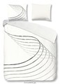Lenjerie de pat pentru doua persoane, Good Morning Agneta, 100% bumbac, 3 piese, alb/gri