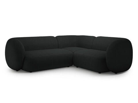 Coltar dreapta 4 locuri, Kate, Micadoni, 252x220x76 cm, tesatura boucle, negru