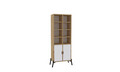 Corp biblioteca, Puqa Design, Lido, 58.6x160x30 cm, PAL, Stejar Safir / Alb