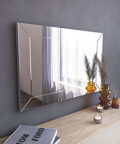 Oglinda decorativa, siam, relsa, 50x75x2.2 cm, mdf , alb
