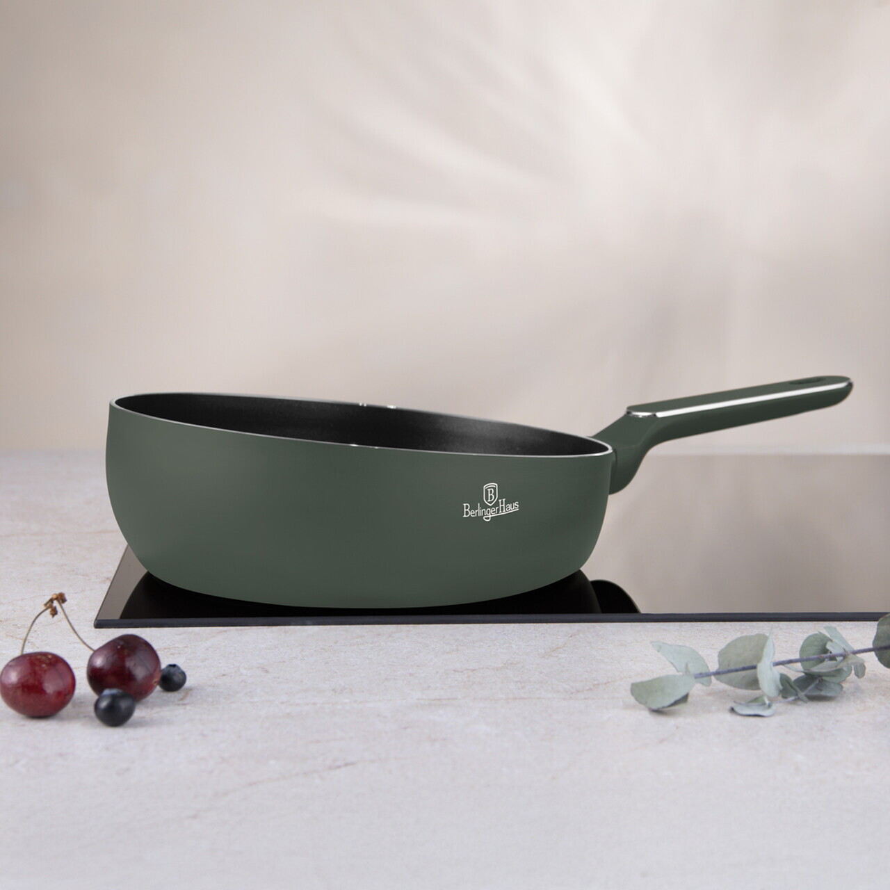 Tigaie flip Berlinger Haus, Matte Green, 26 cm, aluminiu, verde mat - imagine 4