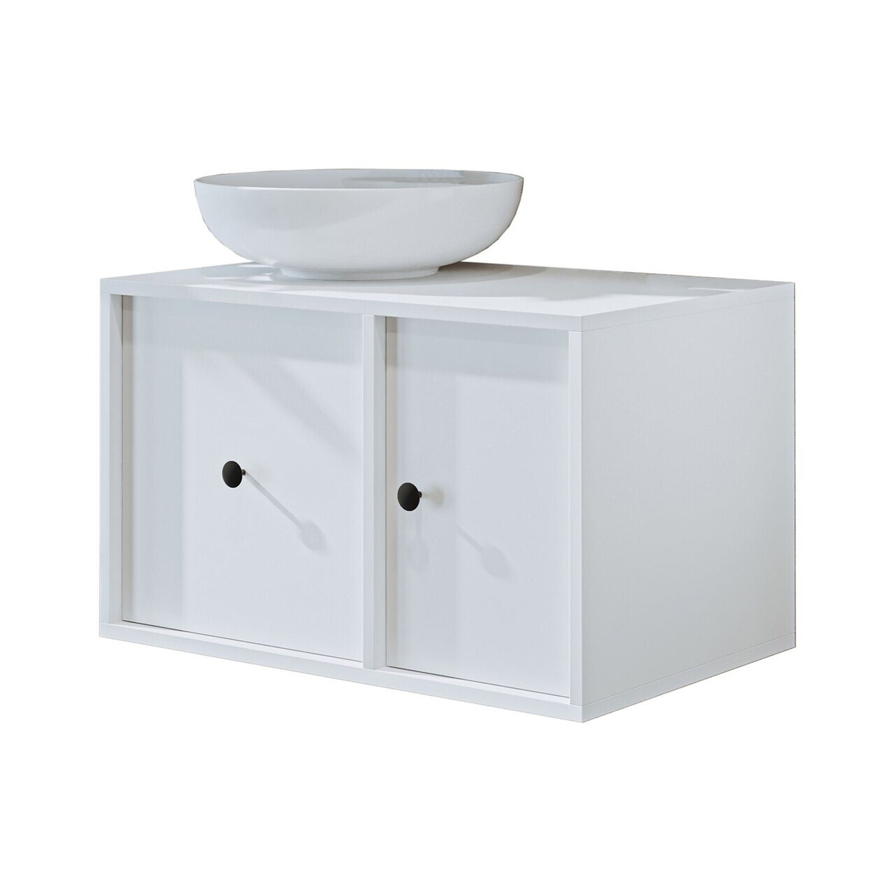 Dulap de baie cu chiuvetă, Hanah Home, 2536, 75x58x45 cm, MDF, Alb — imaginea 6