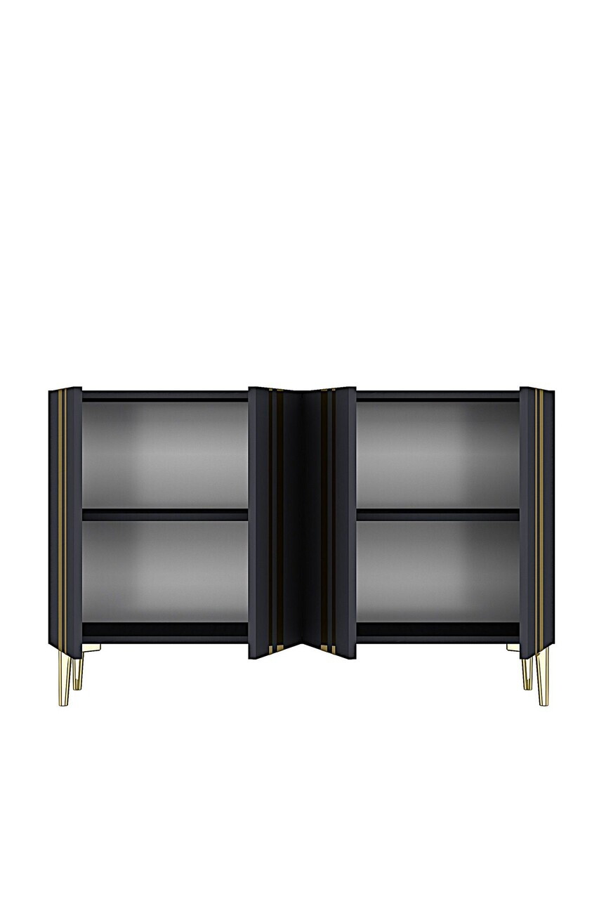 Consola, Hanah Home, Mia 120, 120x75x32 cm, Antracit / Aur — imaginea 5