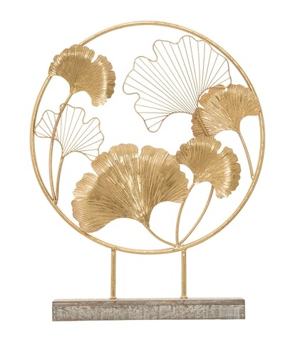 Decoratiune Little Leaf, Mauro Ferretti, 50×12.5×64 cm, fier, auriu