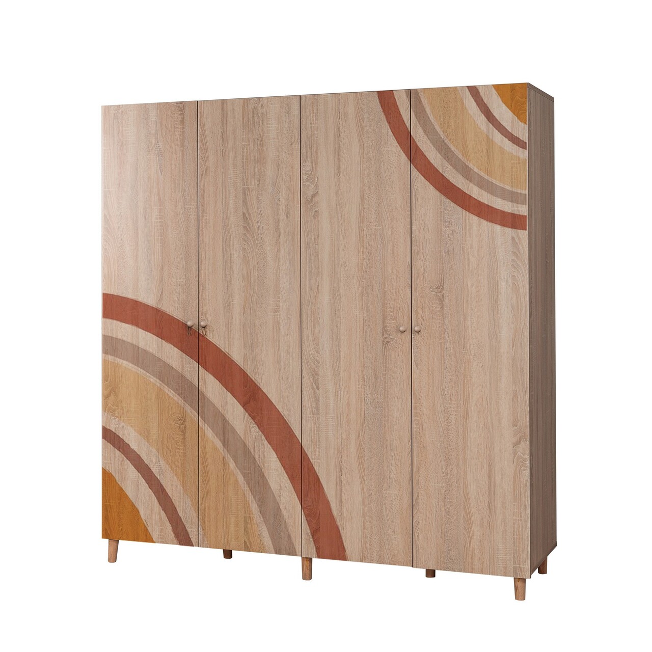 Dulap pentru haine, Vella, Loni 4 -978, 180x192x52 cm, PAL, Sonomo - 2 | YEO