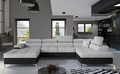 Coltar extensibil dreapta 5 locuri ELTAP, Edr-54, Eduardo, 337x205x88 cm, lemn/poliester, gri deschis/negru
