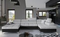 Coltar extensibil dreapta 5 locuri ELTAP, Edr-54, Eduardo, 337x205x88 cm, lemn/poliester, gri deschis/negru