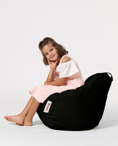 Fotoliu puf pentru copii, Bean Bag, Ferndale, 60x60 cm, poliester impermeabil, negru