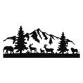 Decoratiune de perete, Mountain, metal, 70 x 30 cm, negru