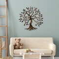 Decoratiune de perete, Tree, Metal, 60 x 60 cm, Multicolor