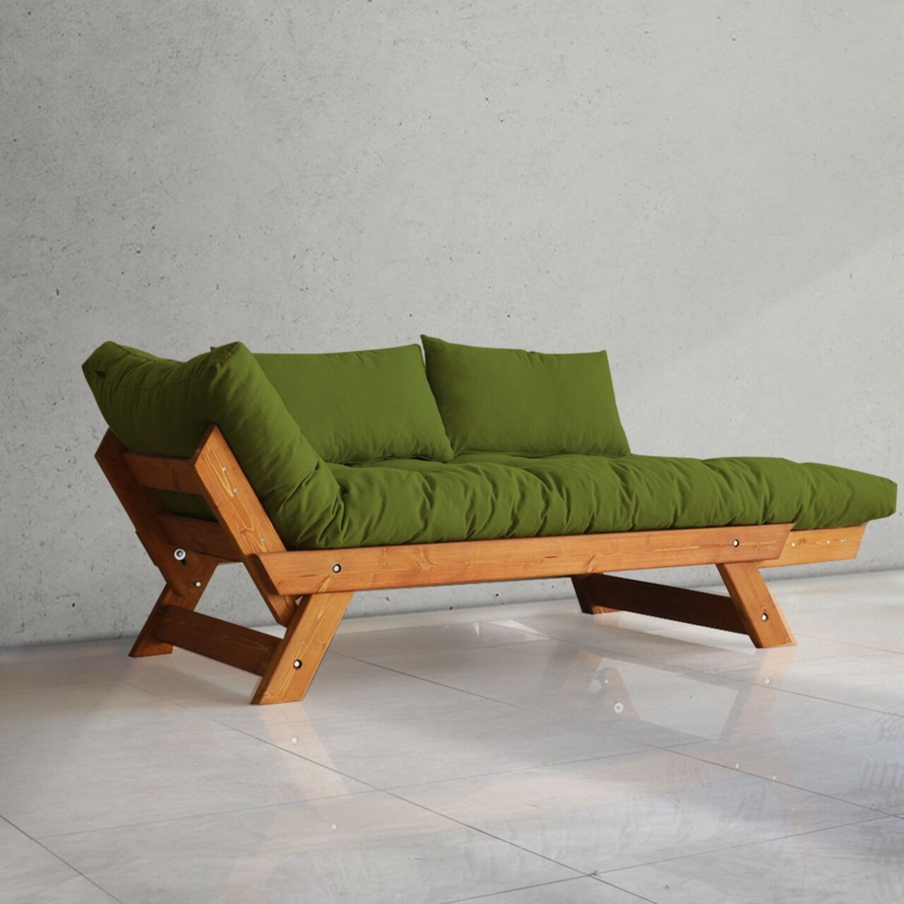 Canapea de gradina cu 2 locuri, Hanah Home, CPT8106-210, Teak / Verde - view 2