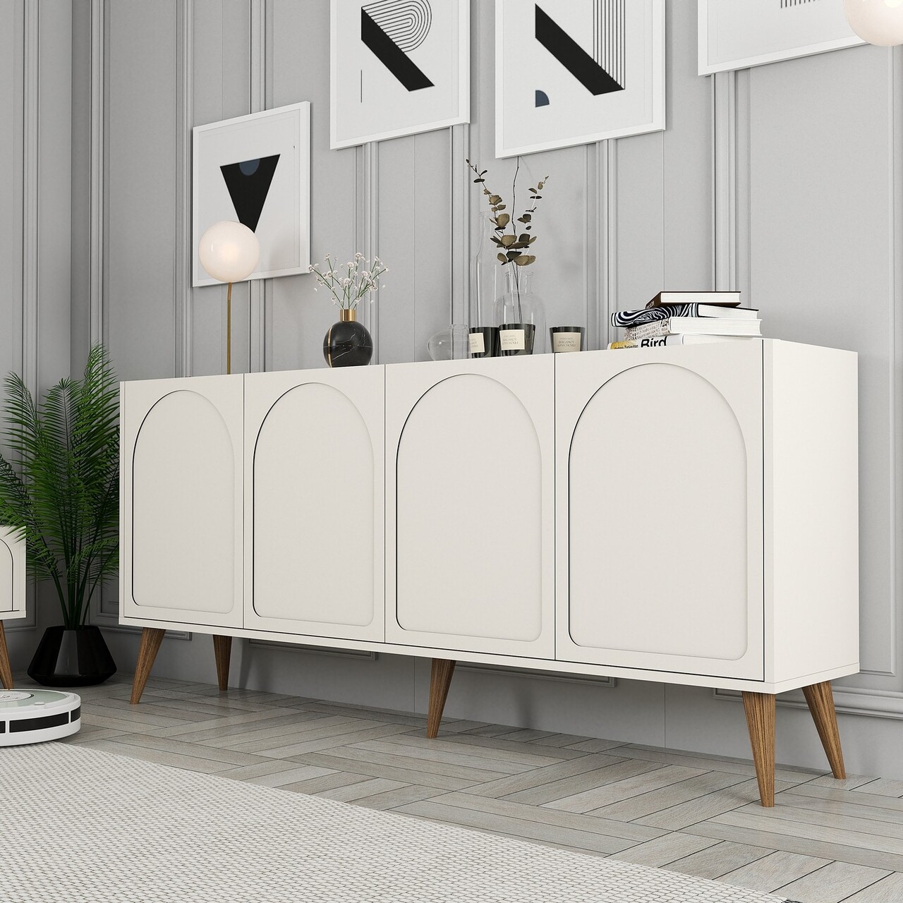 Consola, Hanah Home, Lyon 81, 180x81x35 cm, Crema/Nuca - view 4