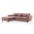 Coltar extensibil stanga 4 locuri ELTAP, Foble, 267x196x100 cm, lemn/poliester, roz