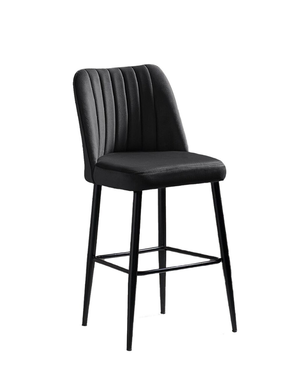 Set scaun de bar (2 bucăți), Beckley, Vento, PAL, Antracit / Negru