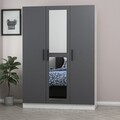 Dulap pentru haine, Minerva, Kale Anthracite, 135x190x52 cm, PAL, Antracit