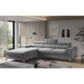 Coltar extensibil stanga 3 locuri ELTAP, LT-04SO, Grayson, 278x205x92 cm, lemn/poliester, gri