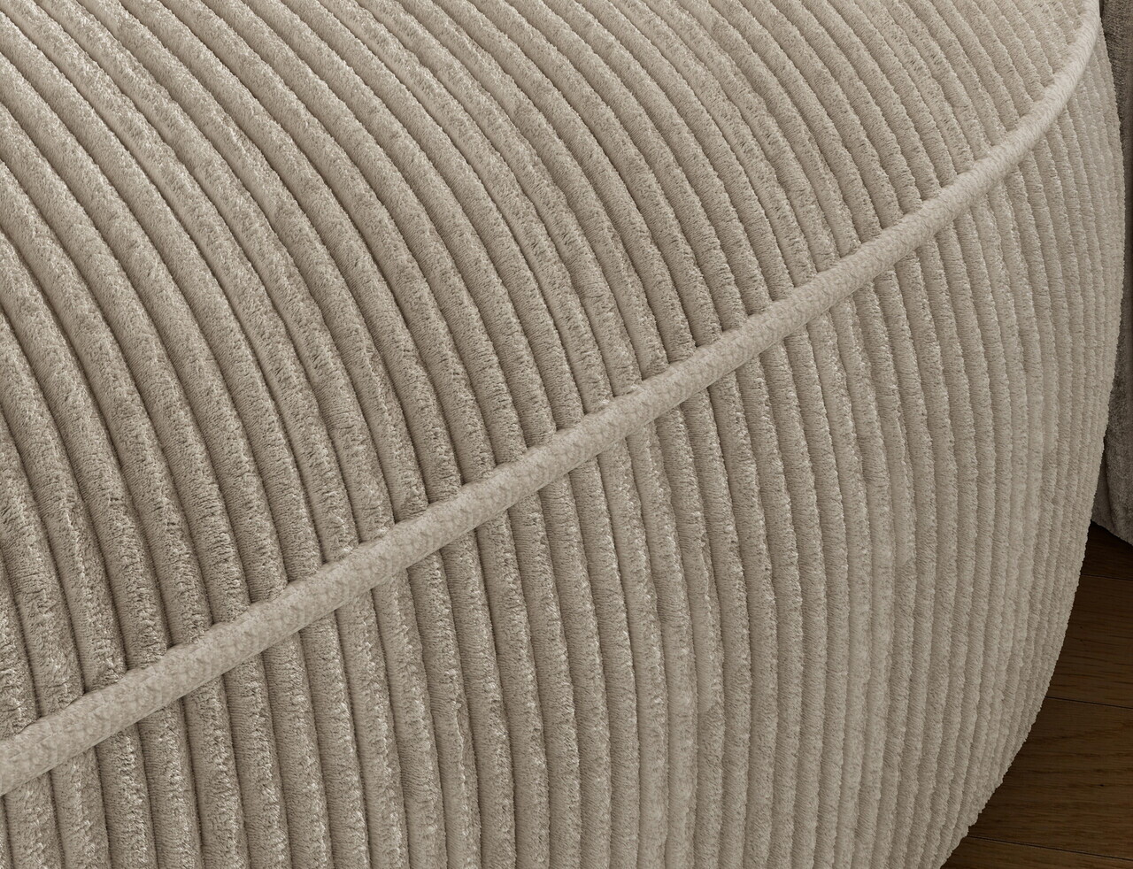 Coltar extensibil dreapta 3 locuri ELTAP, Tesalia, 240x150x93 cm, lemn/catifea din poliester, bej deschis — imaginea 9