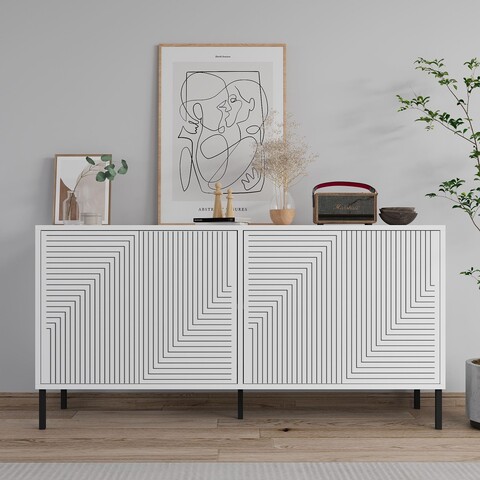 Consola, Odessa, Evolet, 150x75x36 cm, PAL, Alb
