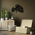 Decoratiune de perete, Leaves 9, Metal, Dimensiune: 70 x 49 cm, Negru