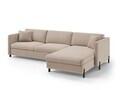 Coltar extensibil dreapta 4 locuri, Gloria, Micadoni Home, 266x170x88 cm, catifea, bej