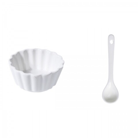 Set 6 boluri pentru gustari round, 4 x 9 cm, portelan, alb