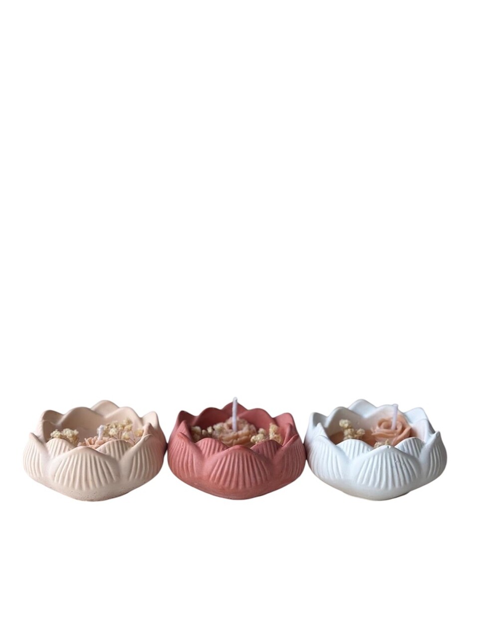 Set de lumanari, Glamour Candle 29ST, Beton, Roșu / Bej / Alb