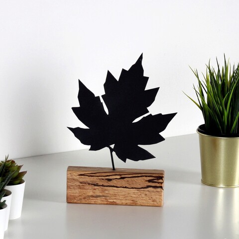 Decoratiune, maple, 17x27x3.5 cm, metal, negru