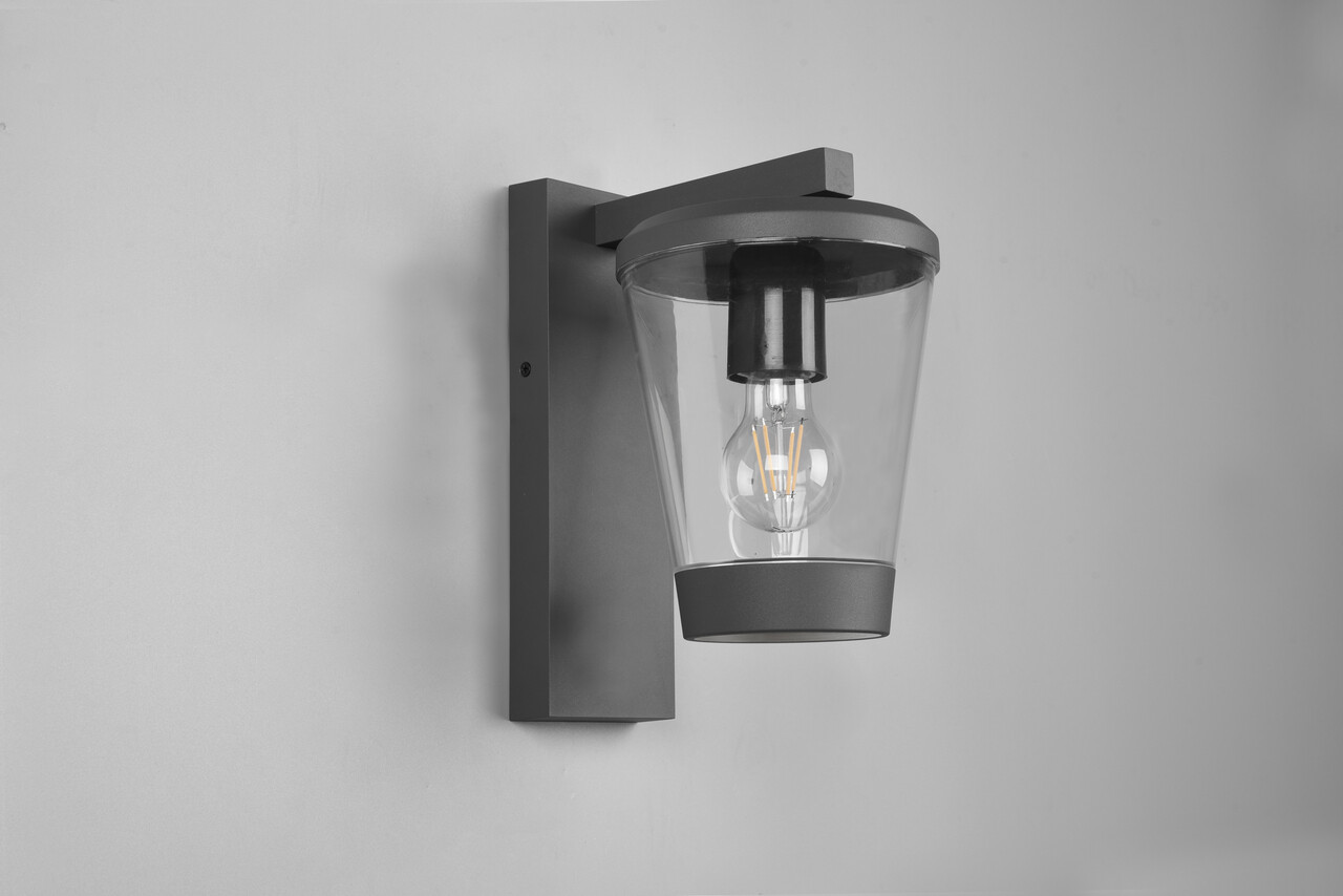 Aplica de perete pentru exterior Cavado, TRIO, 16x28 cm, 40W, 1x E27, aluminiu, antracit - 1 | YEO