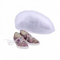 Husa protectie incaltaminte Wenko, cu fermoar, 23 x 23 x 40 cm, poliester,alb