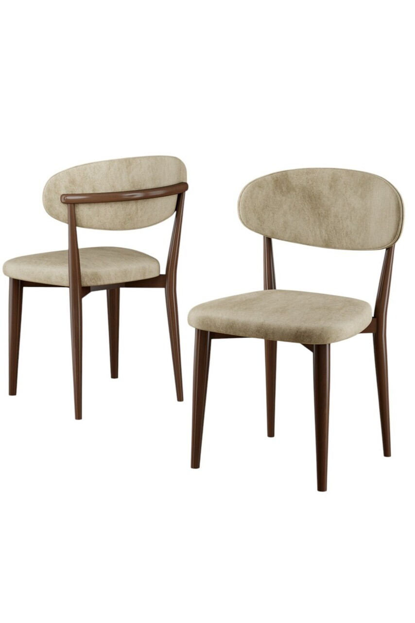 Set scaune 2 piese, Hanah Home, Onex, Crema/Nuca — imaginea 2