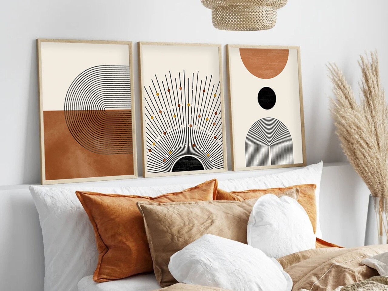 Set 3 tablouri decorative Huhu198 Cadru: 100% LEMN MASIV (Grosime: 25 cm) Multicolor