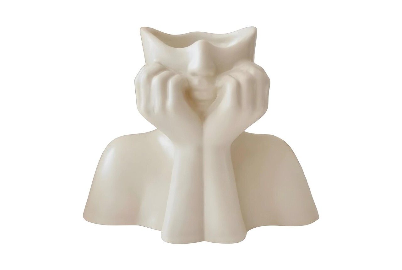 Vaza, Iskandinav Layd, Ceramica, Crem