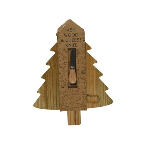 Platou pentru servire cu cutit Tree, Decoris, lemn de fasin, maro