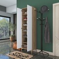 Cuier de perete, Rani, EA116 -2746, 60x198 cm, PAL, Nuc/Alb