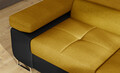 Coltar extensibil dreapta 4 locuri, ELTAP, Anton, 272x203x85 cm, lemn/poliester, mustar/negru