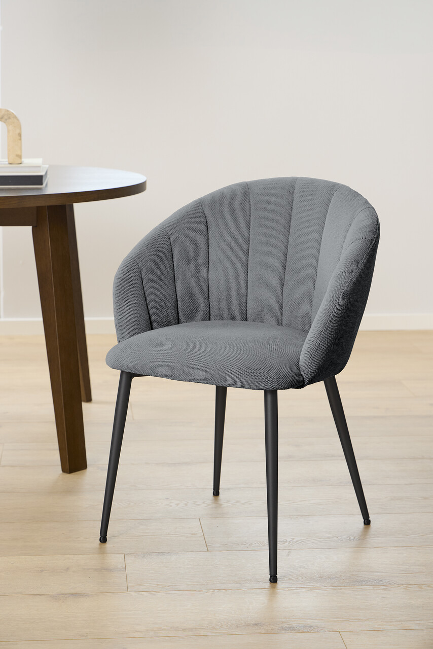 Scaun Daniella, Actona, 62x57x80 cm, tesatura structurata/otel, antracit - view 4