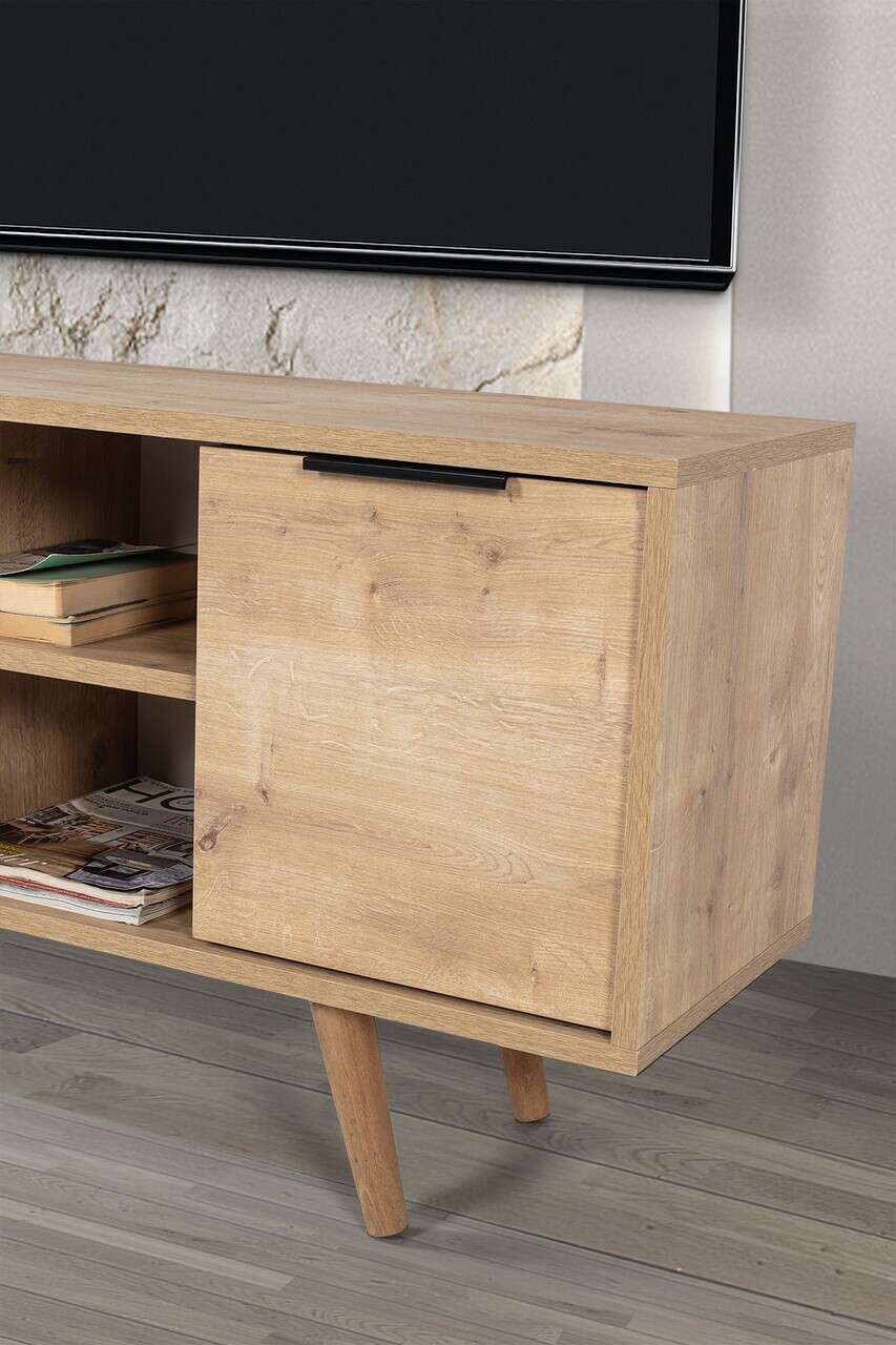 Comoda TV, Hanah Home, Sina 3322, 130x59x35 cm, PAL, Maro — imaginea 5