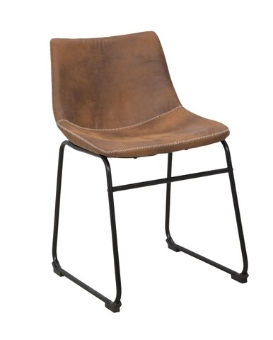 Scaun metropolitan touch, mauro ferretti, 45 x 50 x 74.5 cm, fier/piele ecologica, negru/maro