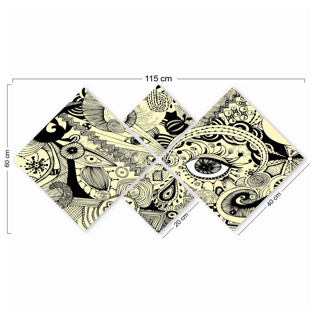 Set 4 tablouri decorative, 4MDF93541693, MDF, Imprimat UV, Multicolor