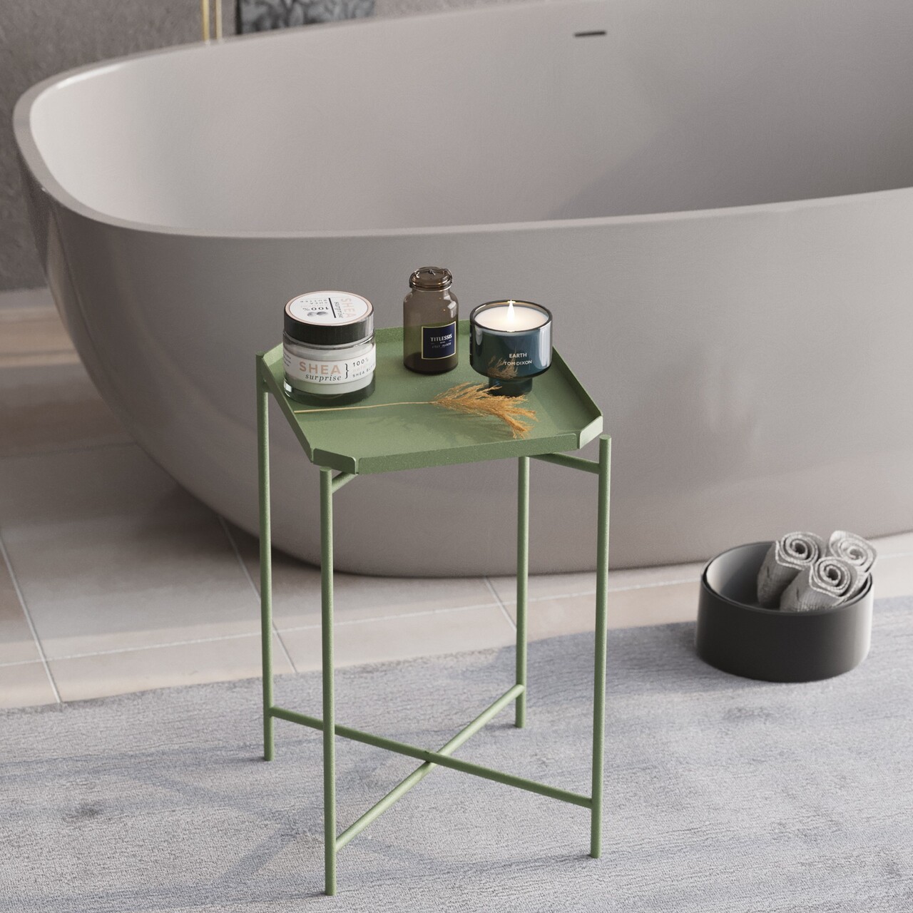 Masuta de cafea, Cerritos, Shb-008-D, 46x56x46 cm, Metal, Verde - 1 | YEO